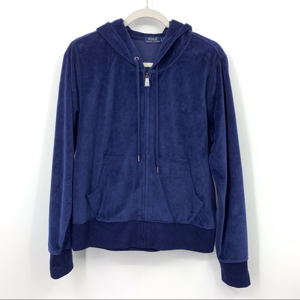 Polo by Ralph Lauren Deep Navy Velour Zip Hoodie